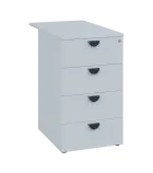 TKC - 81 kontejner přístavný, 4-zásuvkový, deska 18 mm, centrální zámek, bílá